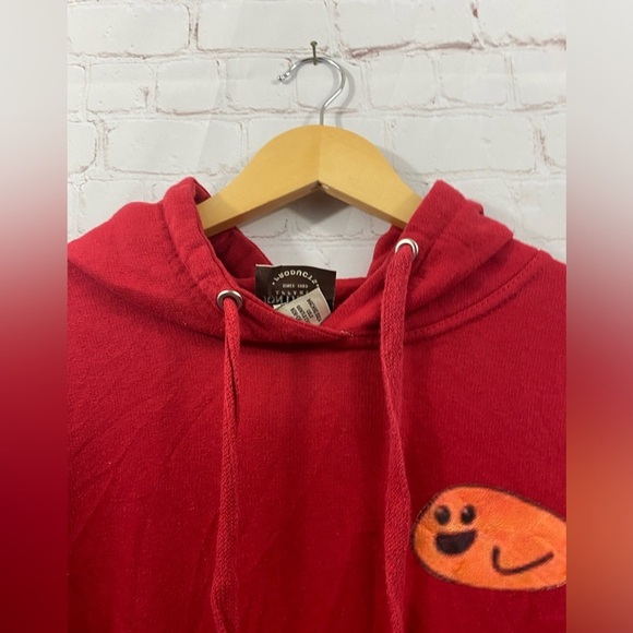 John Lauren Fishy Nippies Hoodie Mens Size Small Red Pullover Casual Streetwear - Picture 7 of 12